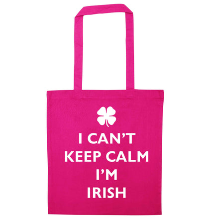 I can't keep calm I'm Irish pink tote bag