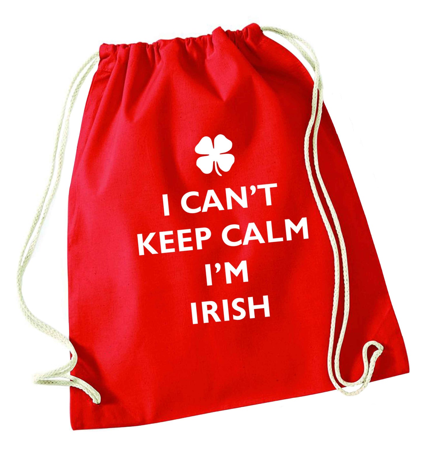 I can't keep calm I'm Irish red drawstring bag 
