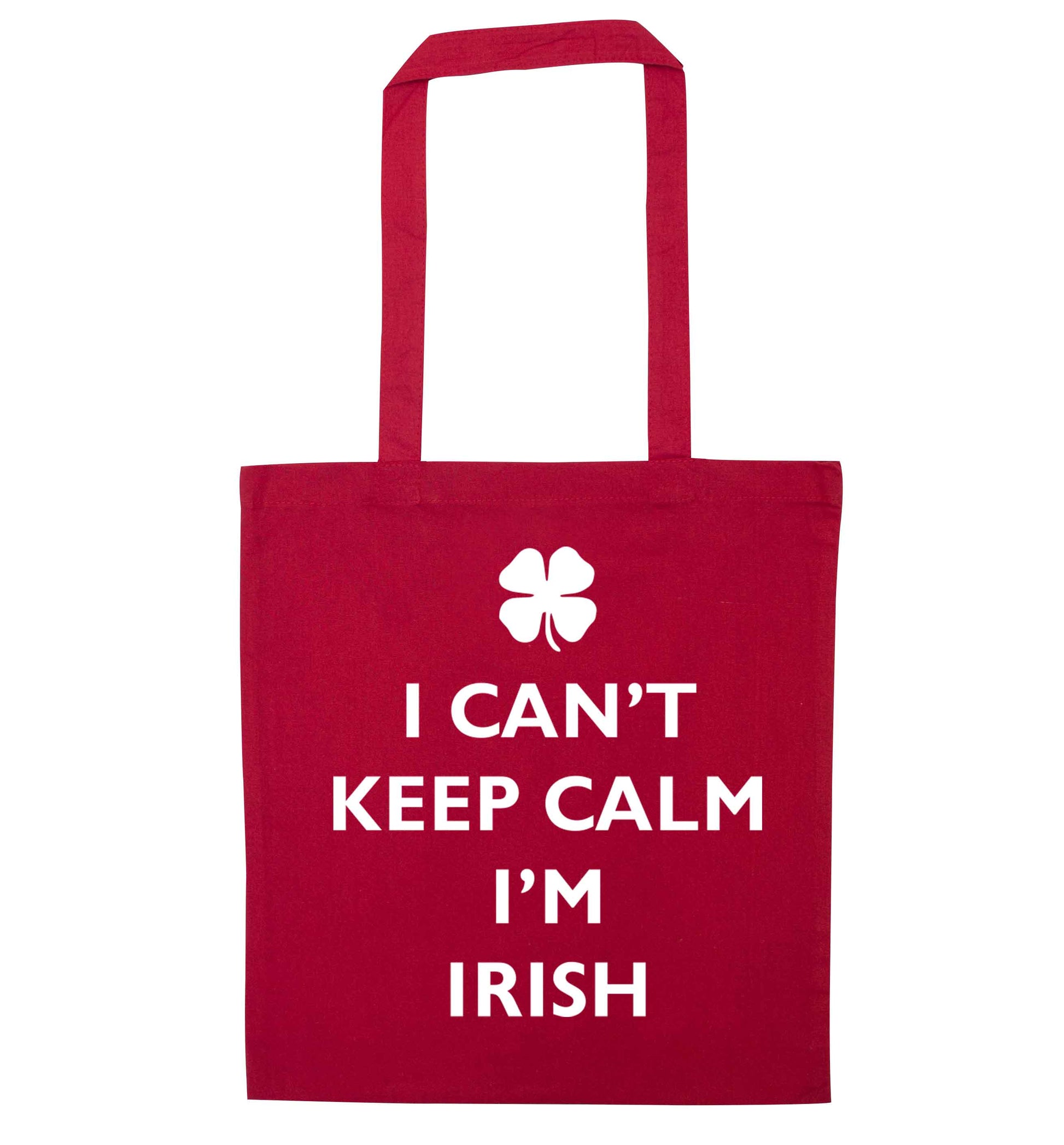 I can't keep calm I'm Irish red tote bag