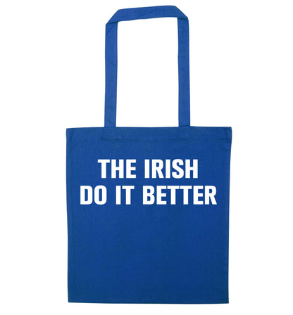 The Irish do it better blue tote bag