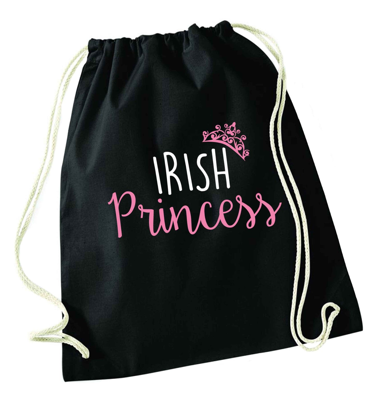 Irish princess black drawstring bag