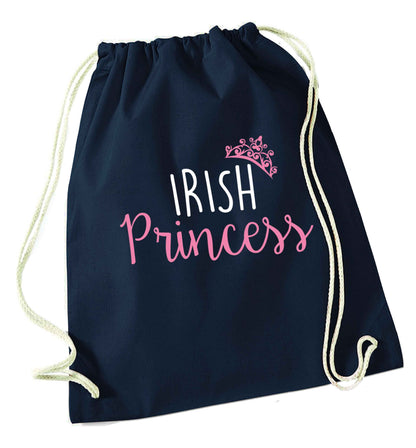 Irish princess navy drawstring bag