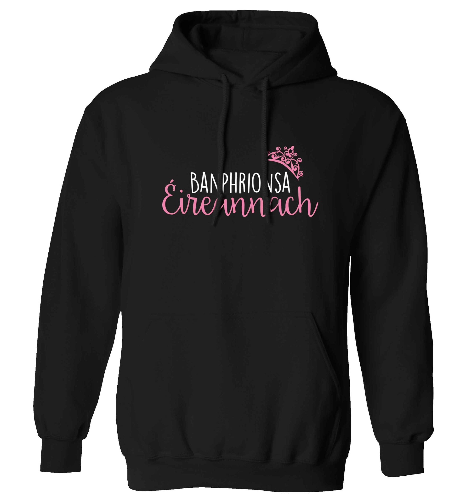 Banphrionsa eireannach adults unisex black hoodie 2XL