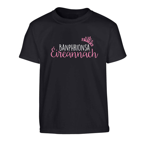 Banphrionsa eireannach Children's black Tshirt 12-13 Years