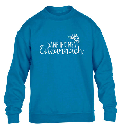Banphrionsa eireannach children's blue sweater 12-13 Years