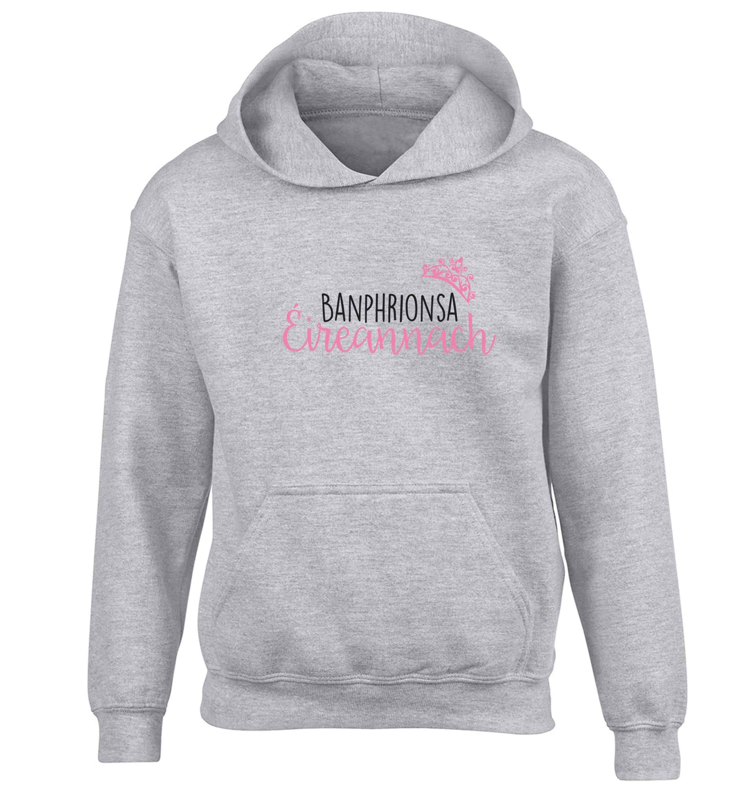 Banphrionsa eireannach children's grey hoodie 12-13 Years