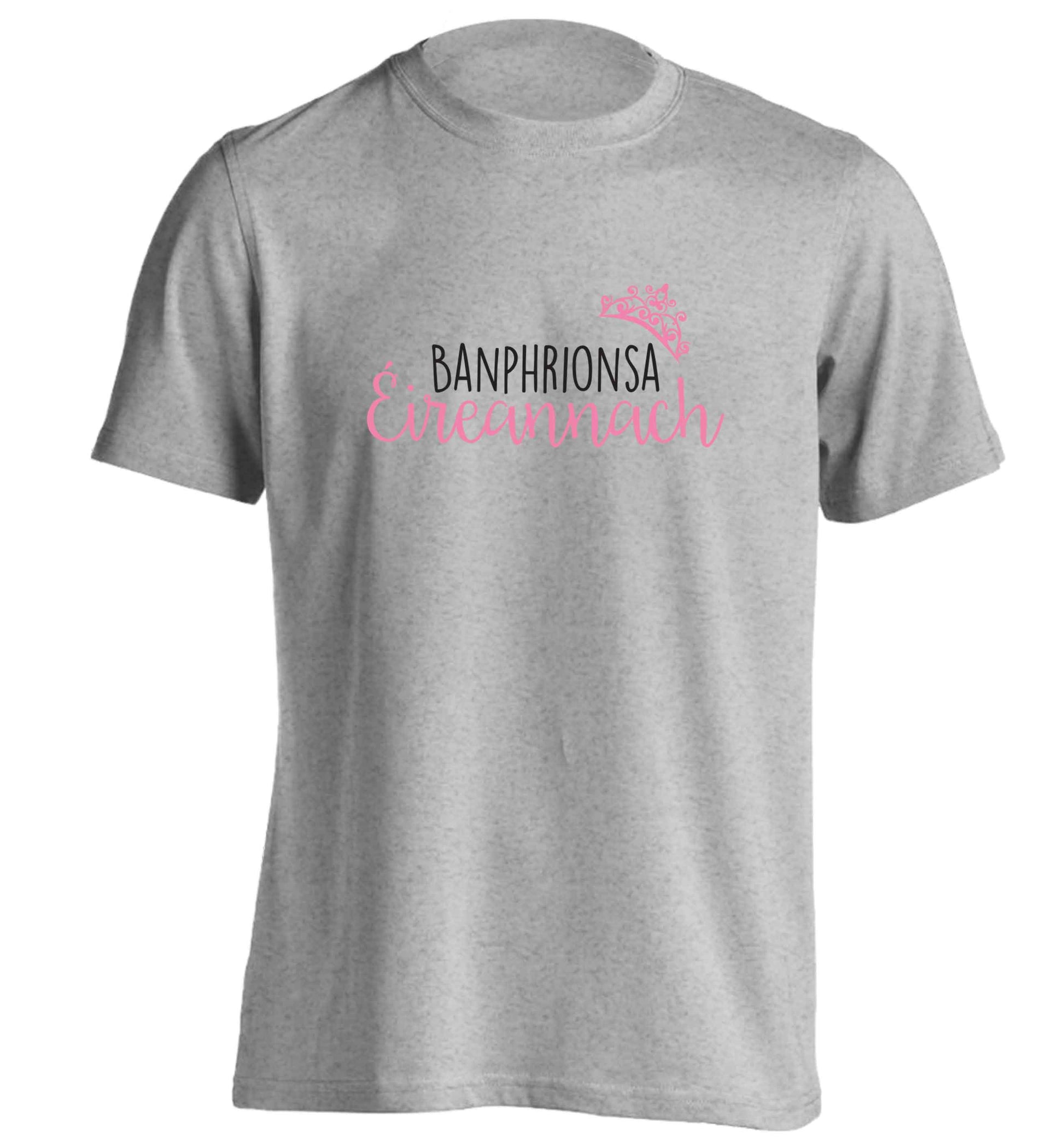 Banphrionsa eireannach adults unisex grey Tshirt 2XL
