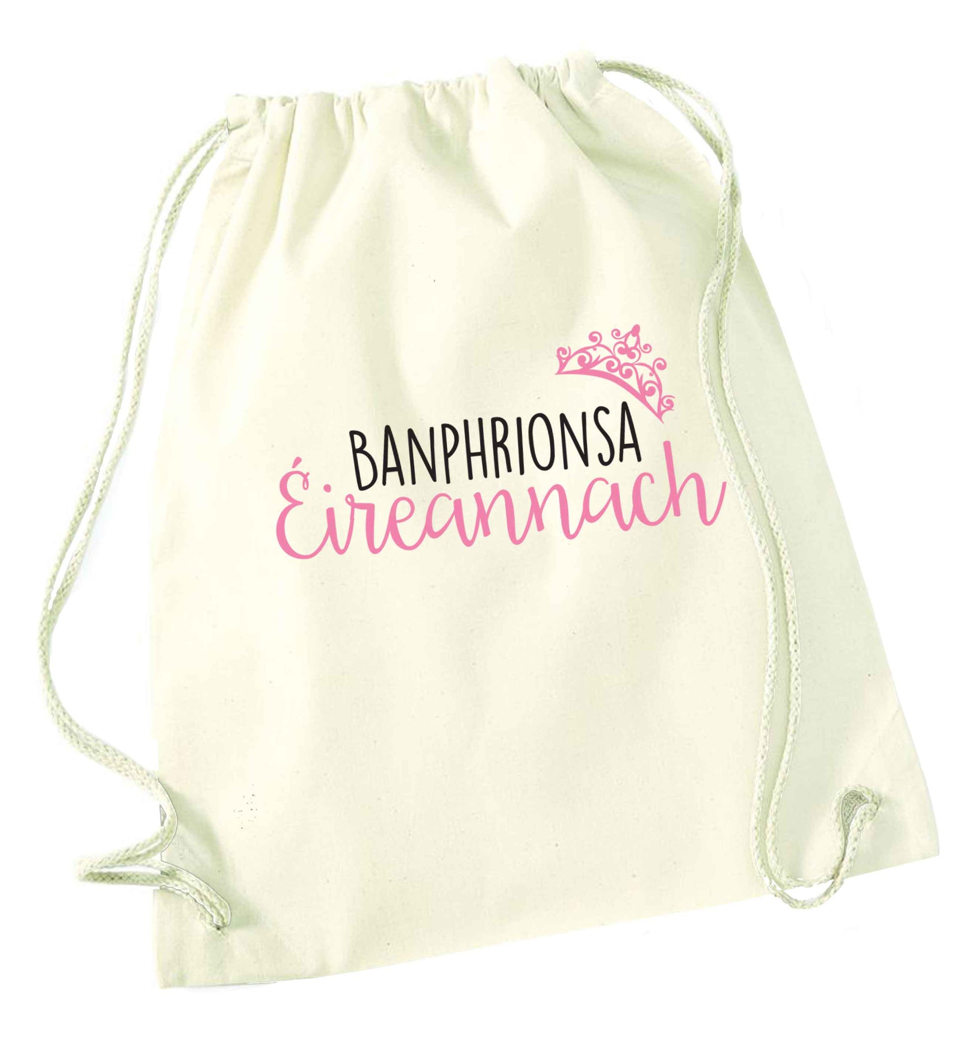 Banphrionsa eireannach natural drawstring bag