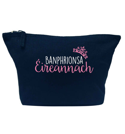 Banphrionsa eireannach navy makeup bag