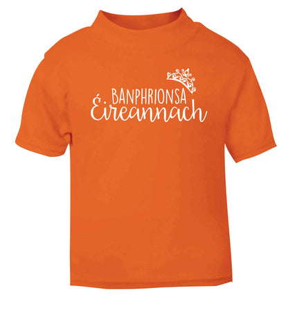 Banphrionsa eireannach orange baby toddler Tshirt 2 Years