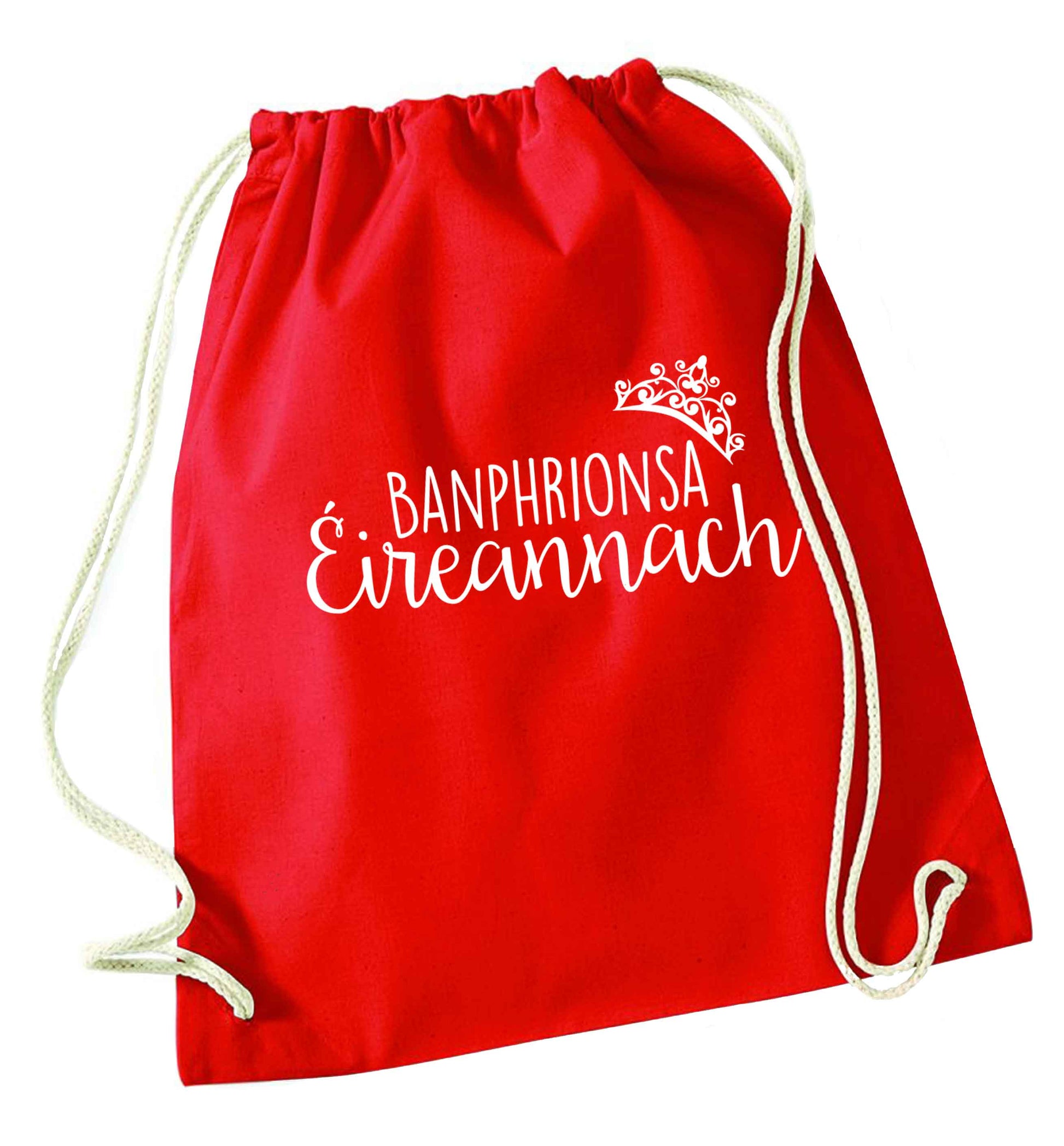 Banphrionsa eireannach red drawstring bag 