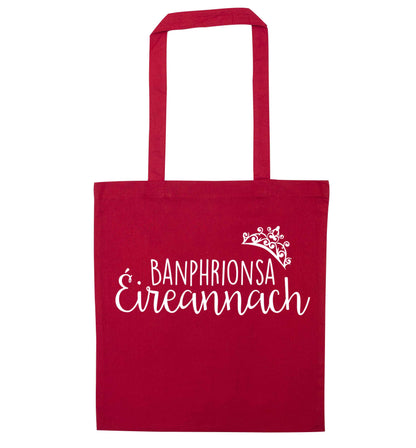 Banphrionsa eireannach red tote bag