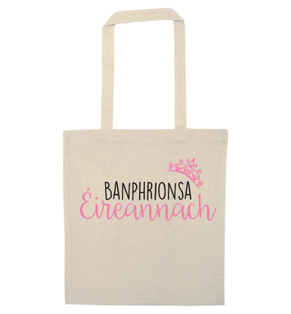 Banphrionsa eireannach natural tote bag