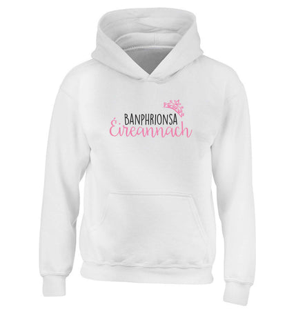 Banphrionsa eireannach children's white hoodie 12-13 Years