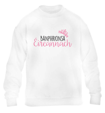 Banphrionsa eireannach children's white sweater 12-13 Years