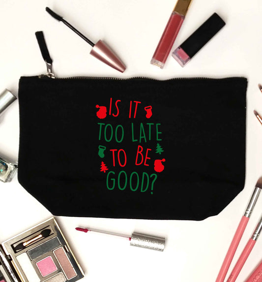 Too Late to be Good black makeup bag