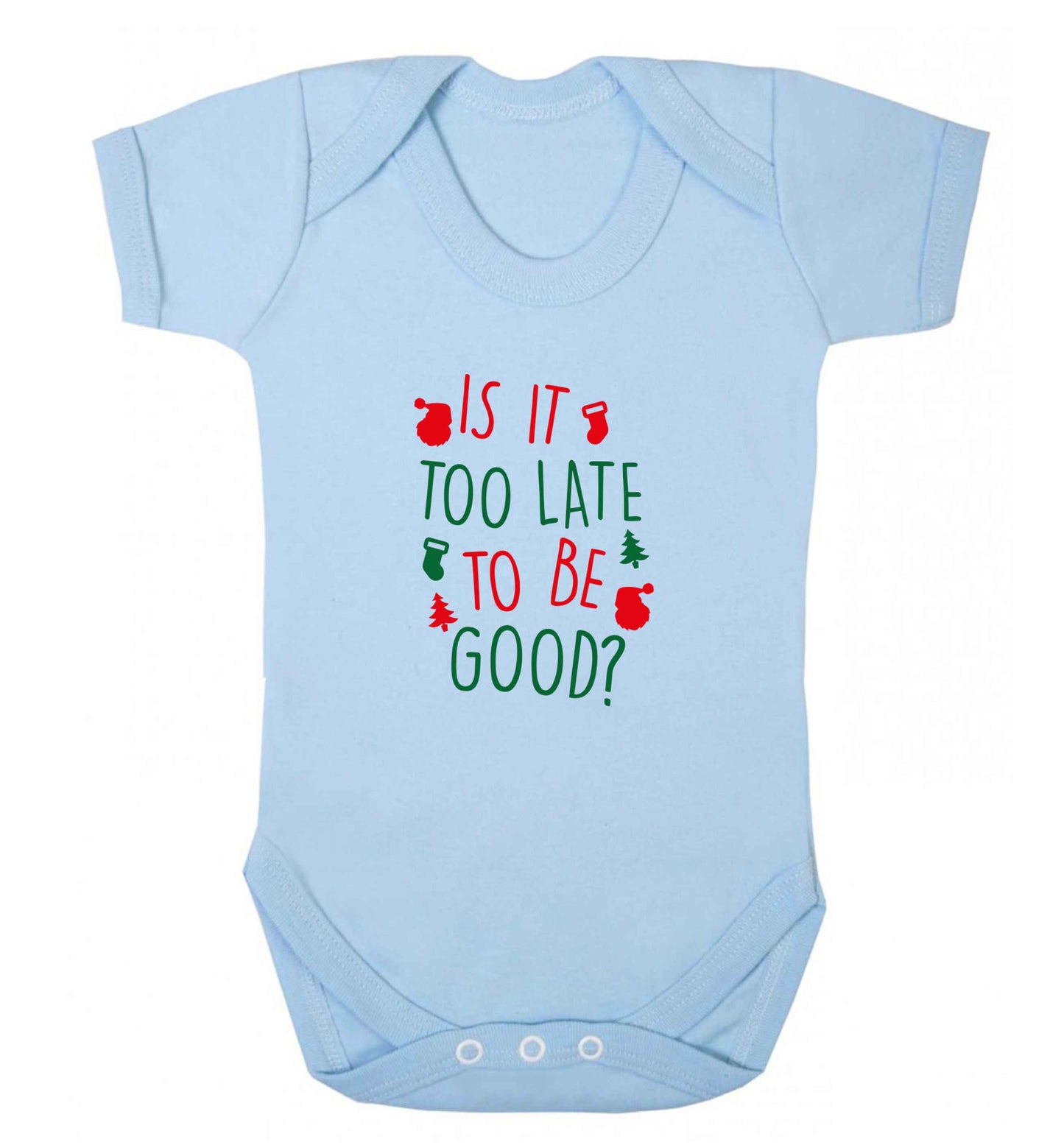 Too Late to be Good baby vest pale blue 18-24 months