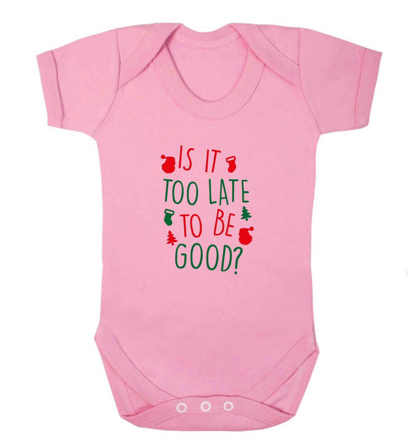 Too Late to be Good baby vest pale pink 18-24 months