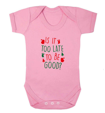 Too Late to be Good baby vest pale pink 18-24 months