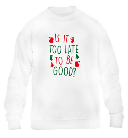 Too Late to be Good children's white sweater 12-13 Years