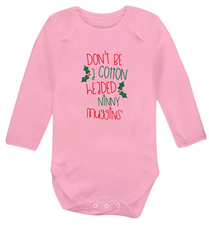 Too Late to be Good baby vest long sleeved pale pink 6-12 months