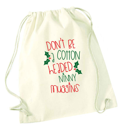 Too Late to be Good natural drawstring bag