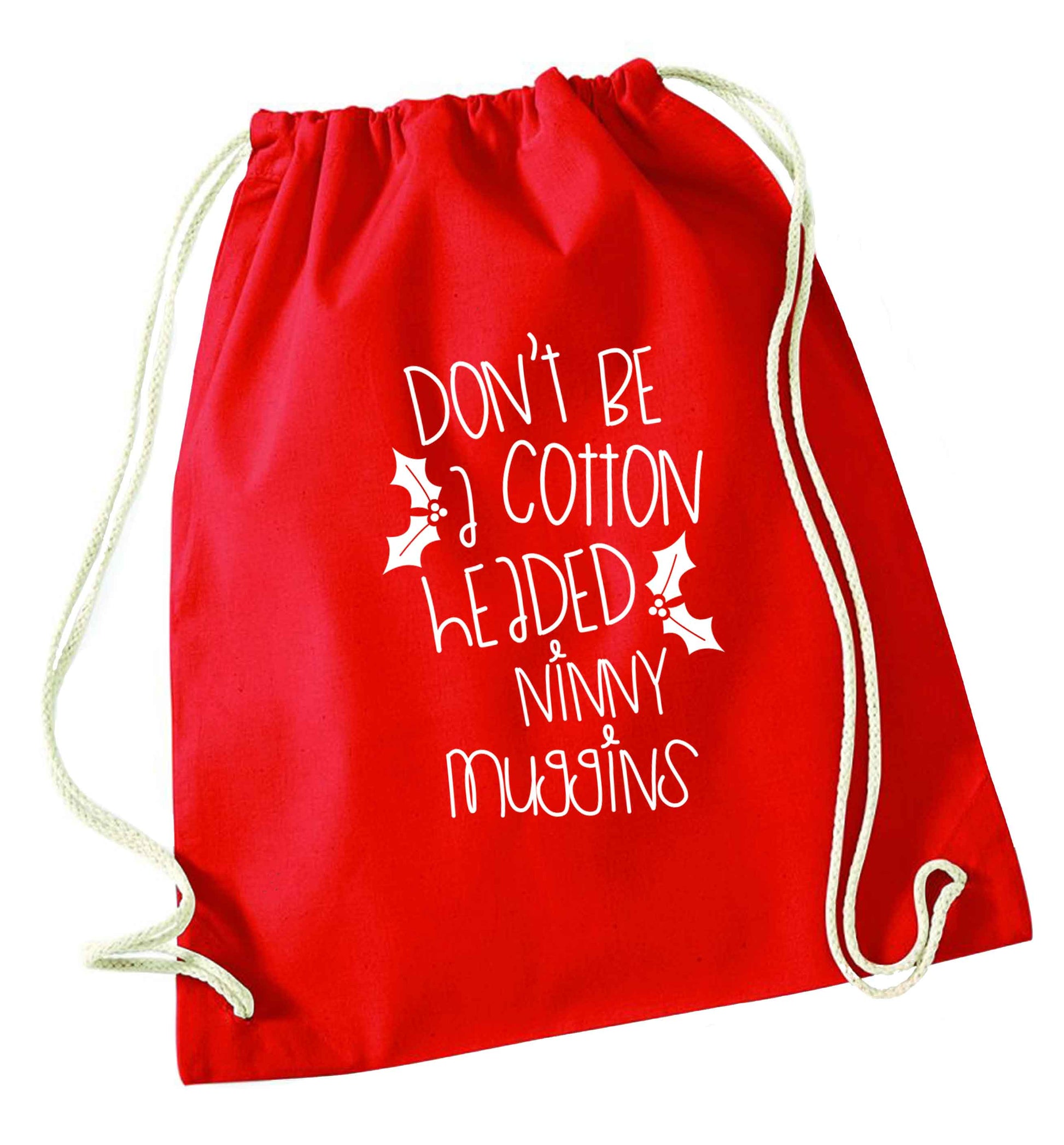 Too Late to be Good red drawstring bag 