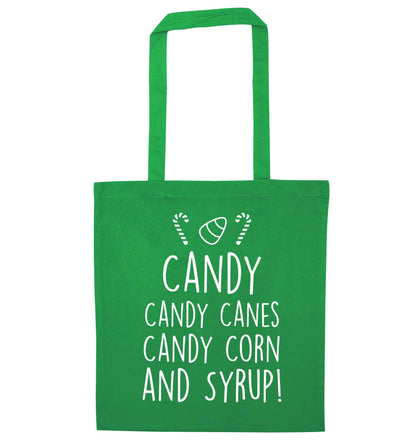 Candy Canes Candy Corns green tote bag