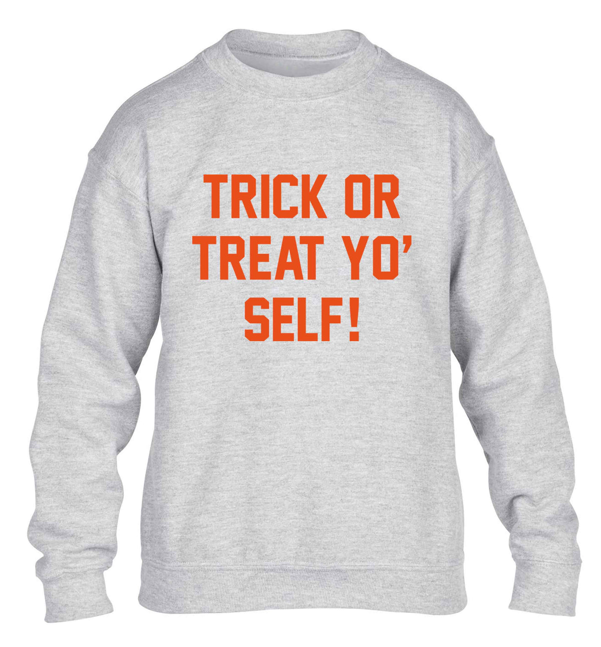 Trick or Treat Yo' Self children's grey sweater 12-13 Years
