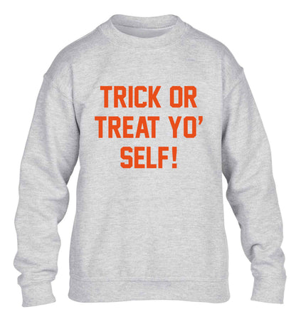 Trick or Treat Yo' Self children's grey sweater 12-13 Years