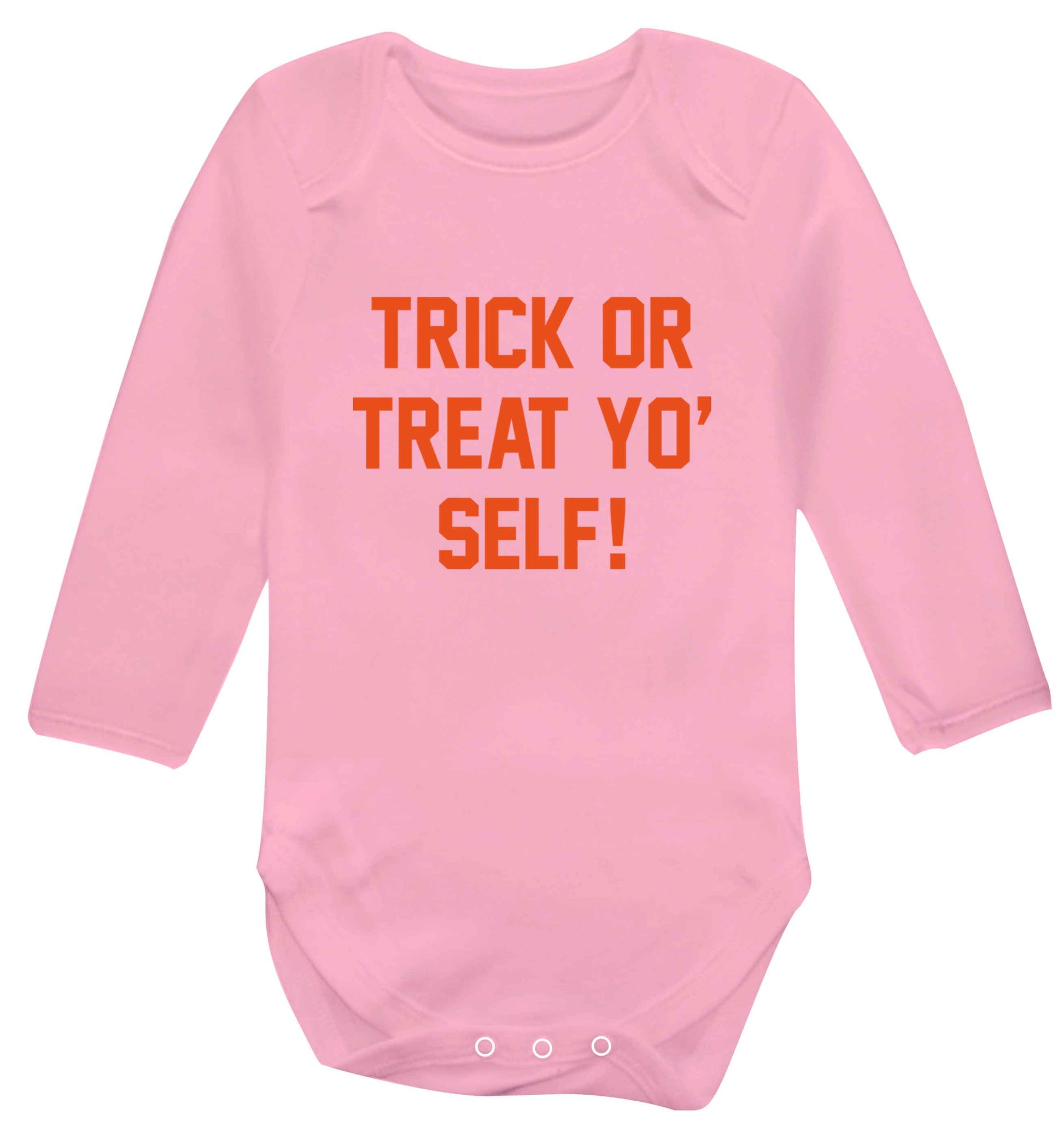 Trick or Treat Yo' Self baby vest long sleeved pale pink 6-12 months