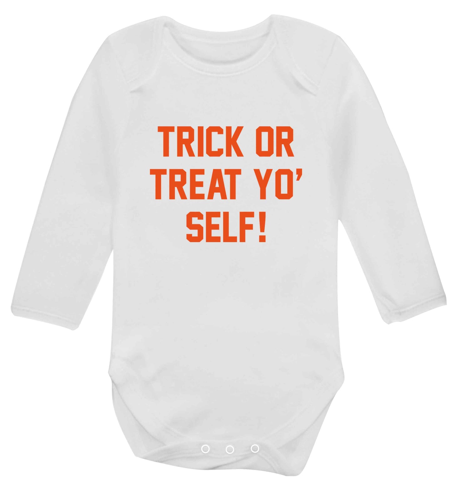 Trick or Treat Yo' Self baby vest long sleeved white 6-12 months