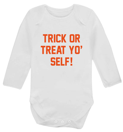 Trick or Treat Yo' Self baby vest long sleeved white 6-12 months
