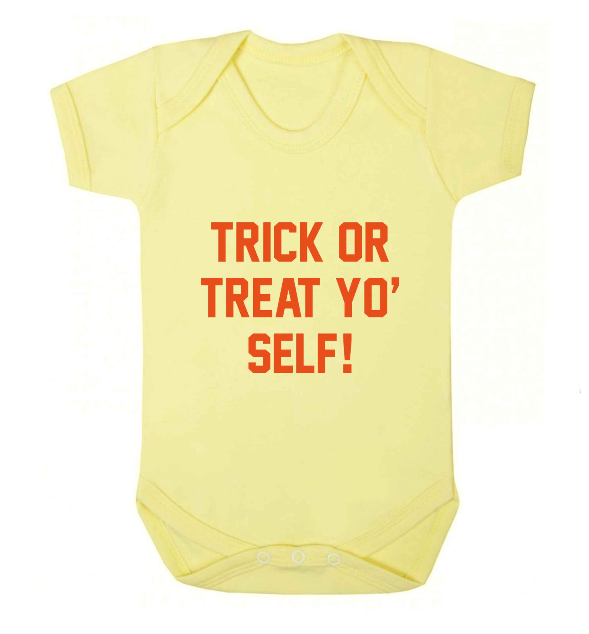 Trick or Treat Yo' Self baby vest pale yellow 18-24 months