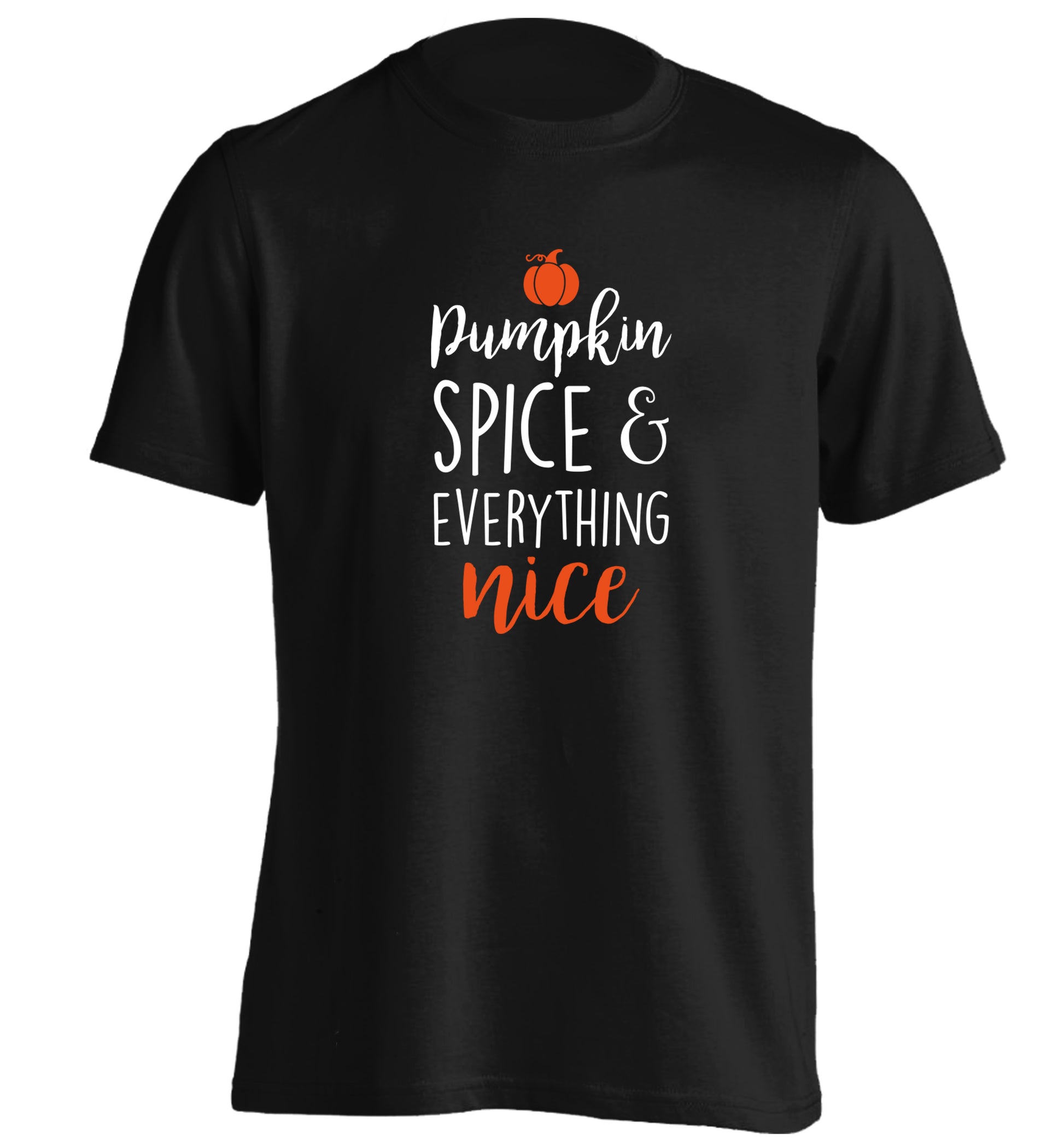 Pumpkin spice and everything nice adults unisex black Tshirt 2XL