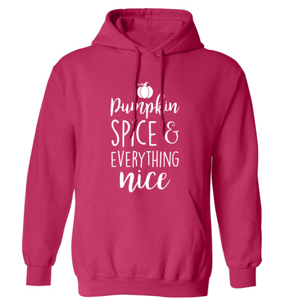 Pumpkin spice and everything nice adults unisex pink hoodie 2XL