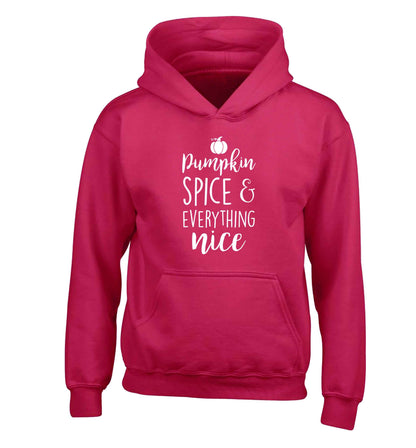 Pumpkin Spice Nice children's pink hoodie 12-13 Years