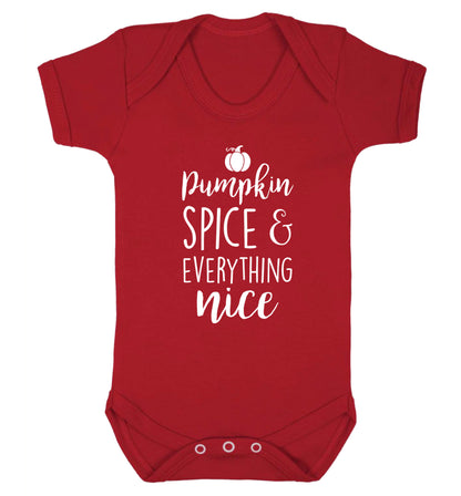 Pumpkin spice and everything nice Baby Vest red 18-24 months