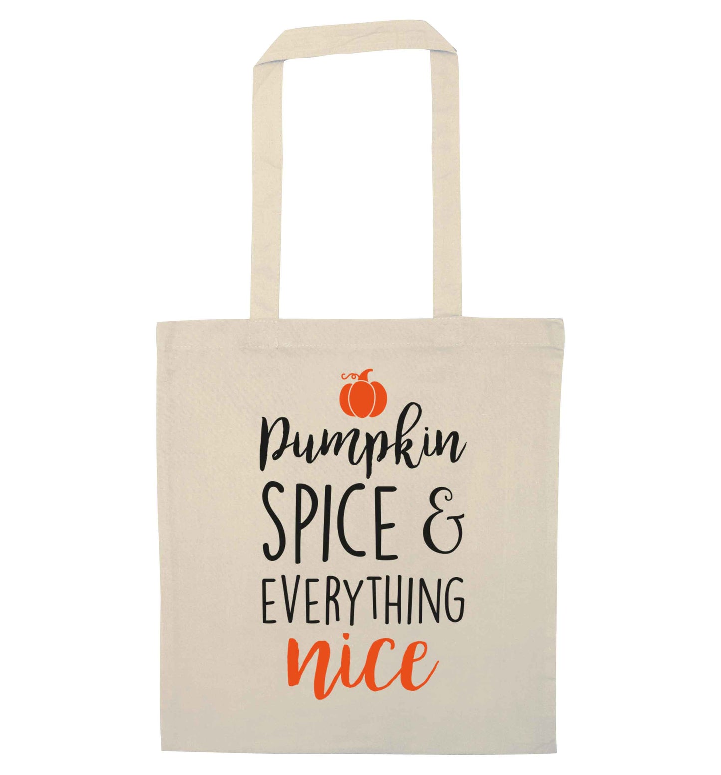 Pumpkin Spice Nice natural tote bag