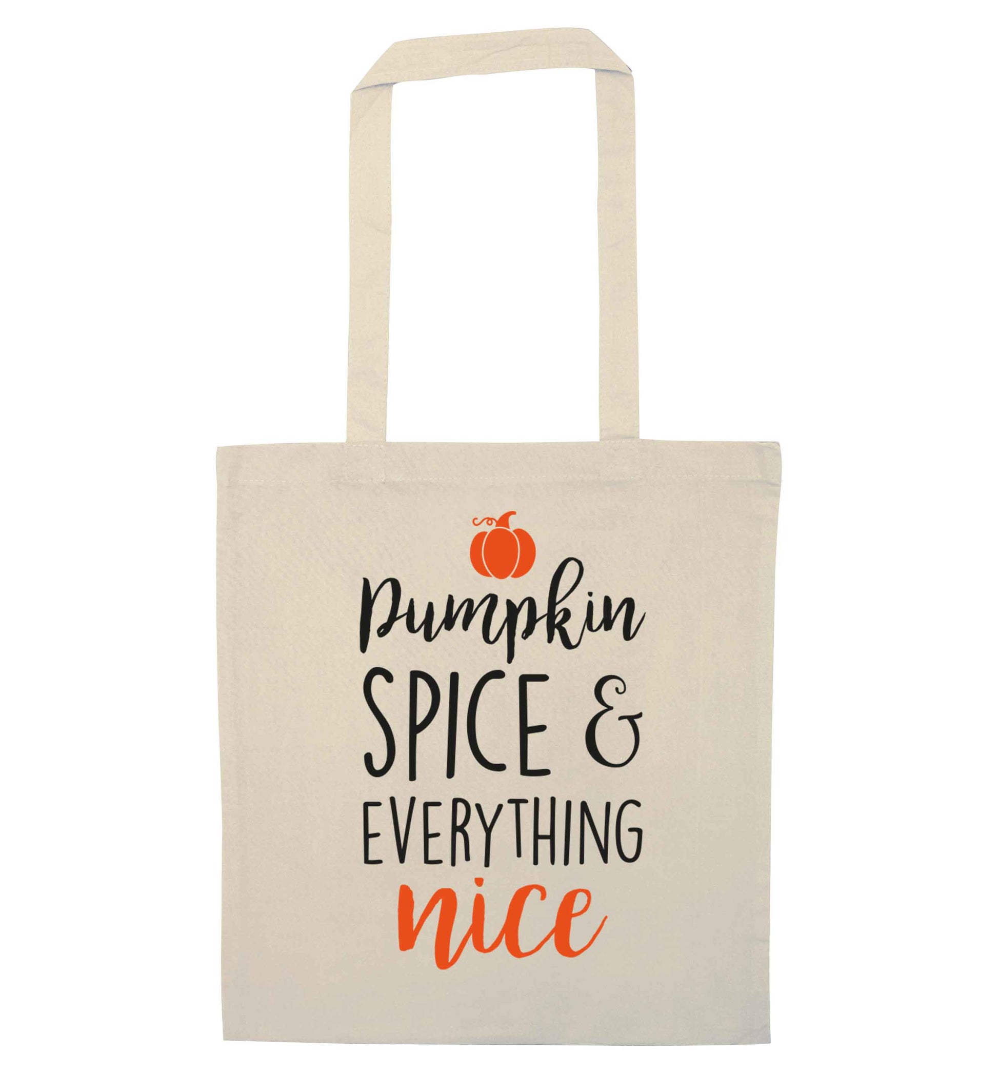 Pumpkin Spice Nice natural tote bag