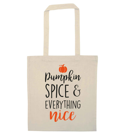 Pumpkin Spice Nice natural tote bag
