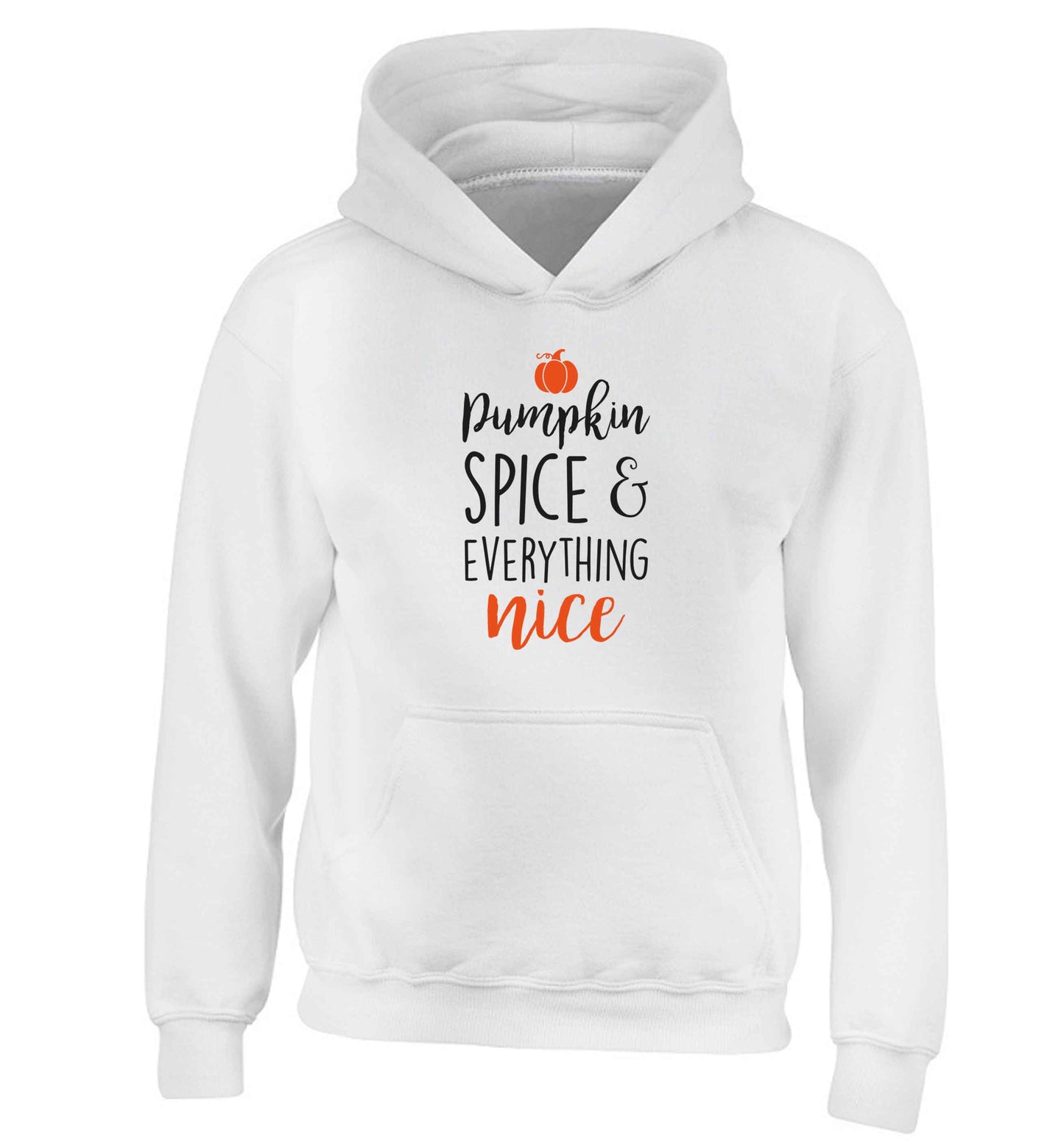 Pumpkin Spice Nice children's white hoodie 12-13 Years