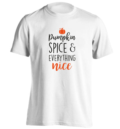 Pumpkin spice and everything nice adults unisex white Tshirt 2XL