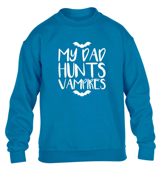 My dad hunts vampires children's blue sweater 12-13 Years