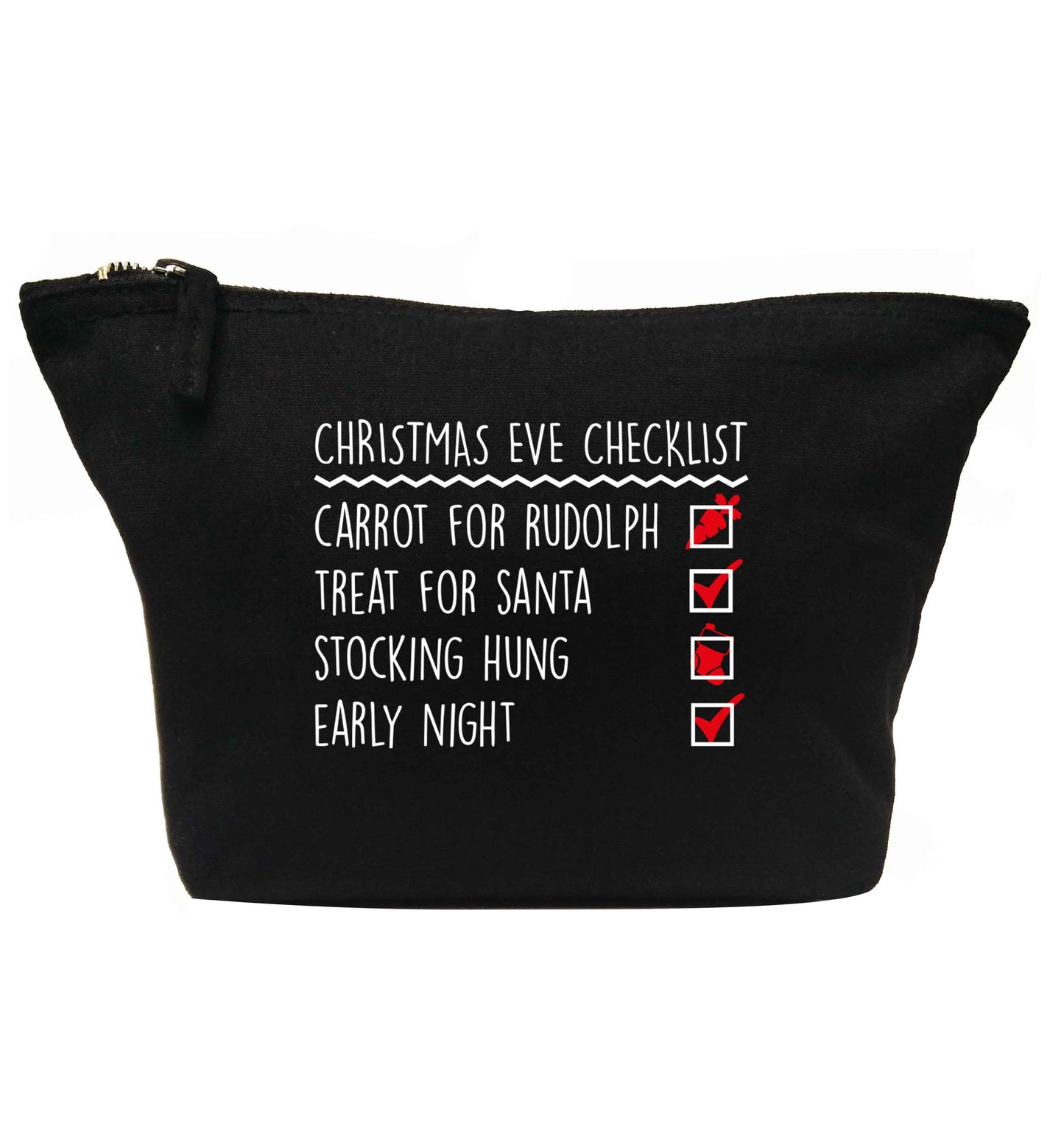 Christmas eve checklist | Makeup / wash bag
