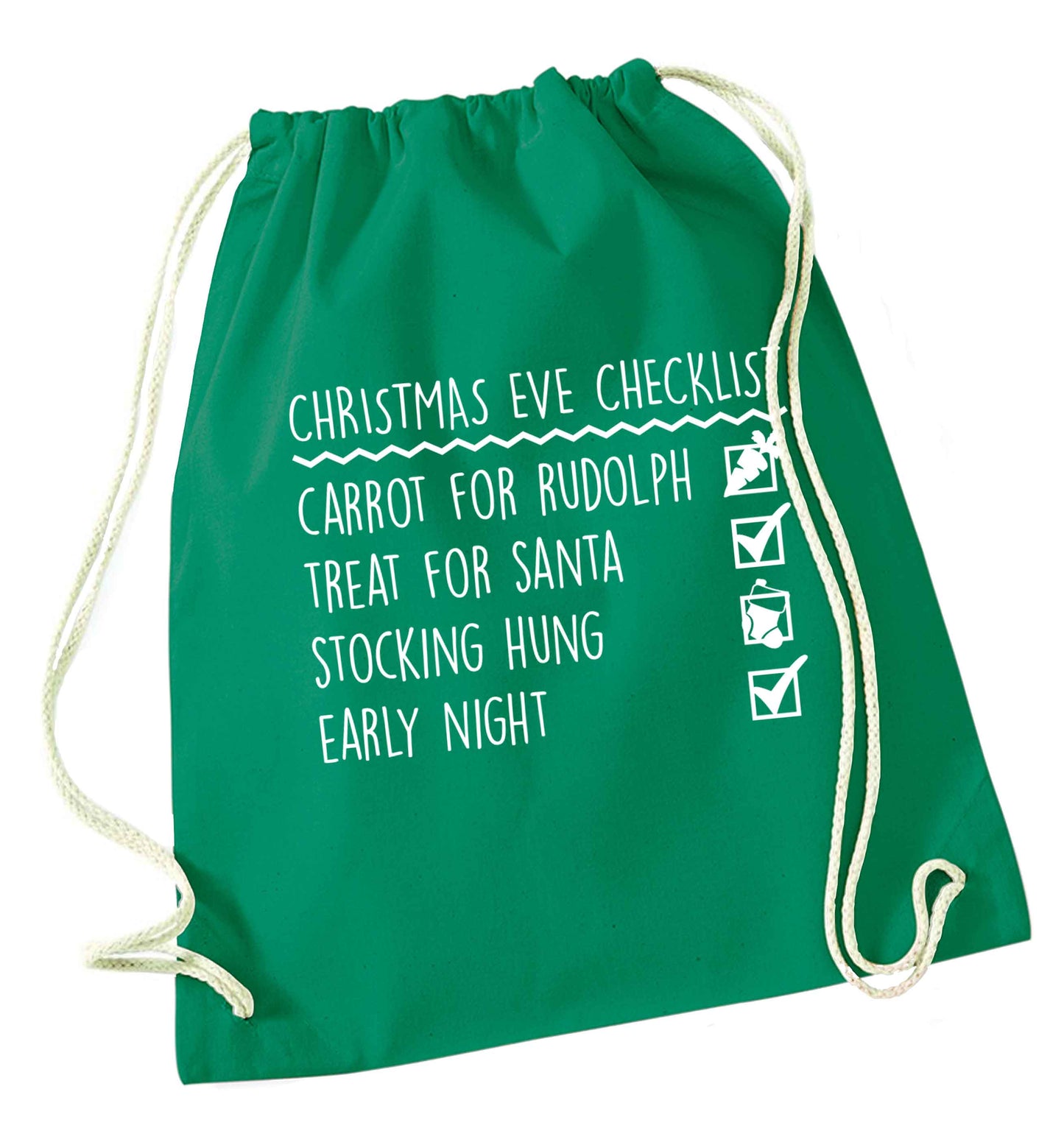 Candy Canes Candy Corns green drawstring bag