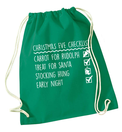 Candy Canes Candy Corns green drawstring bag