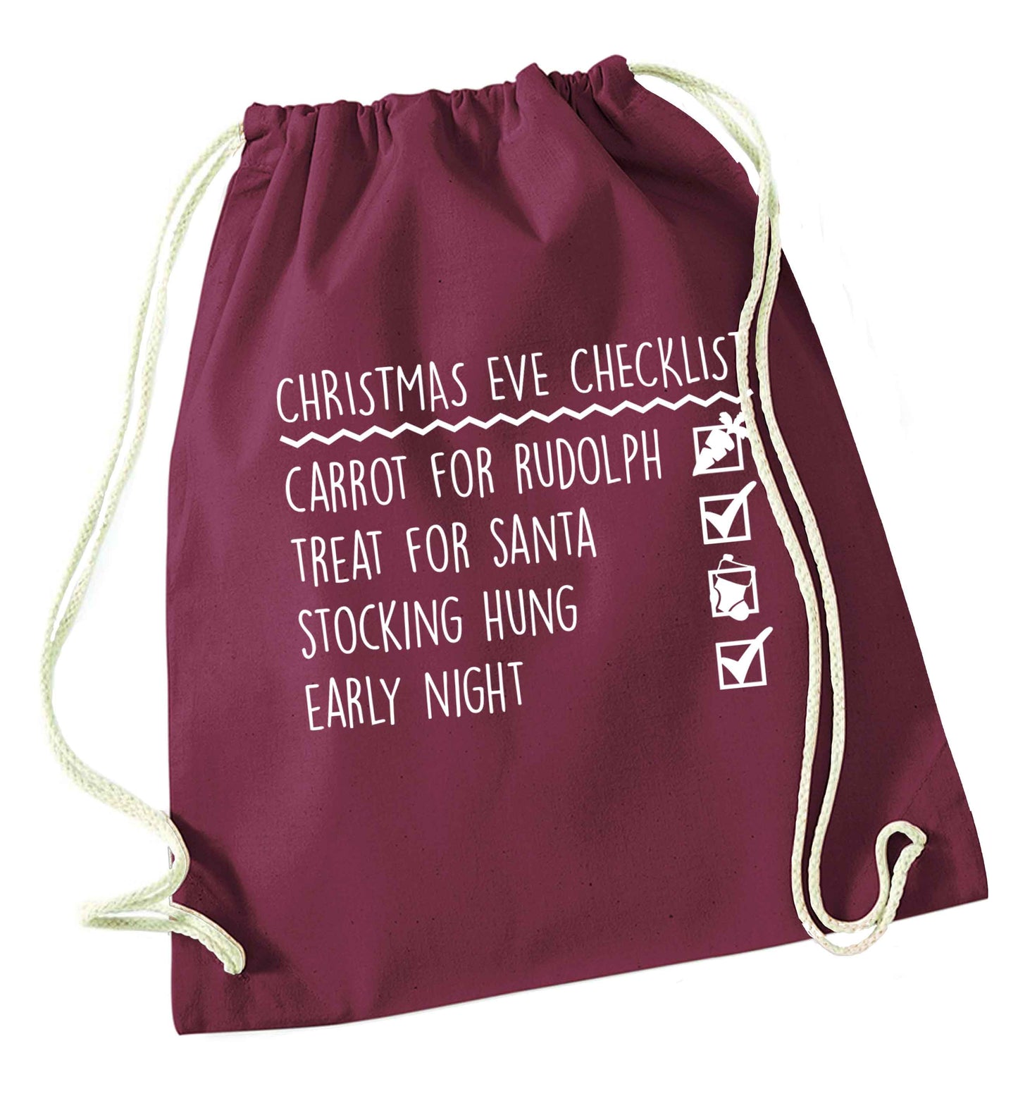 Candy Canes Candy Corns maroon drawstring bag