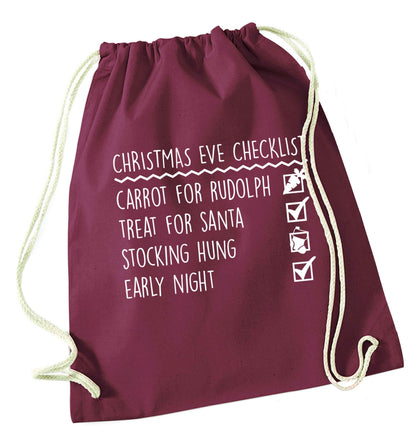Candy Canes Candy Corns maroon drawstring bag