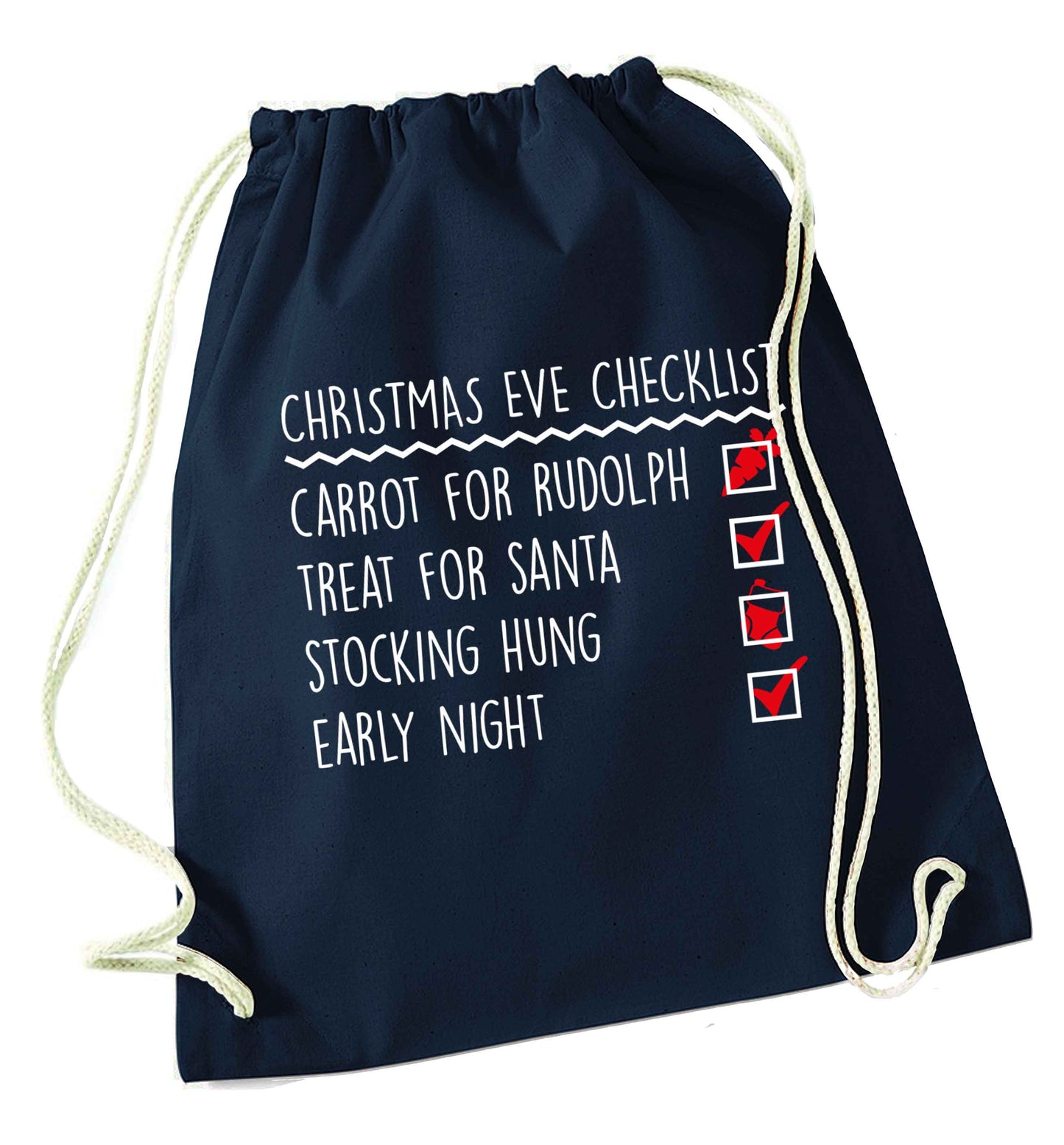 Candy Canes Candy Corns navy drawstring bag